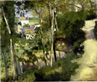 Pissarro painting - The Climbing Path L'Hermitage Pontoise